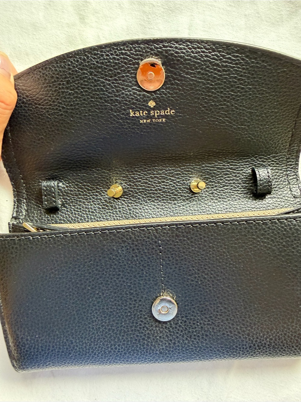 kate spade New York Black Pebbled Leather Crossbody Wallet